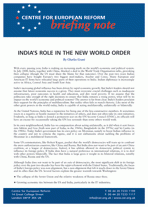 India's role in the new world order