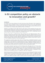 Is EU competition policy an obstacle to innovation and growth?
