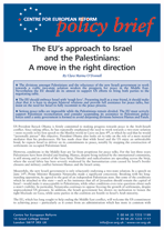 The EU's approach to Israel and the Palestinians: A move in the right direction