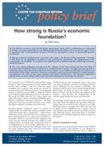 How strong is Russia's economic foundation?
