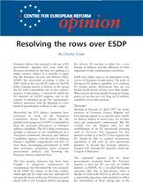 Resolving the rows over ESDP