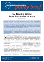 EU foreign policy: From bystander to actor