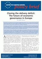 Closing the delivery deficit: The future of economic governance in Europe