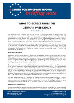 What To Expect From The German Presidency | Centre For European Reform